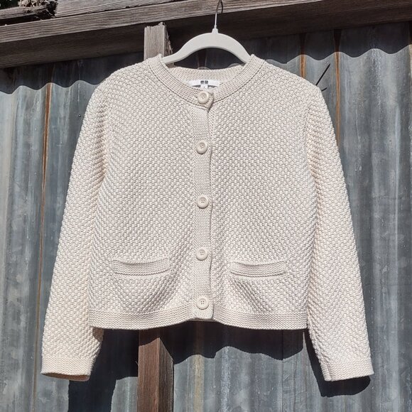 UNIQLO Women's Knitted Short Jacket Sweater/Cardigan Pockets Chic Size Small - Picture 5 of 12